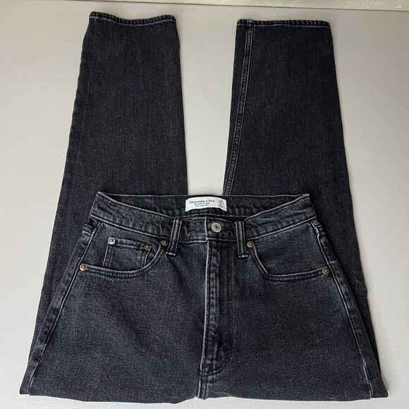 Abercrombie Fitch Jeans Womens 26x26 Black The Ankle Straight Ultra High Rise - Picture 1 of 9